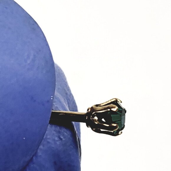 Swarovski Crystal Element - Gold Overlay Green Stone "Tiny" Stud Earrings - Picture 13 of 13
